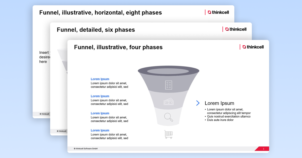 Free funnel chart template for PowerPoint presentations | thinkcell