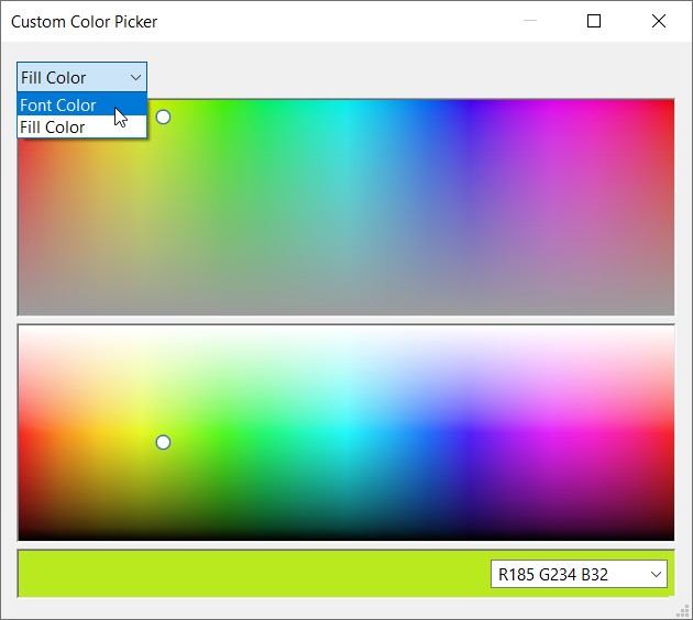 Selector de color de thinkcell