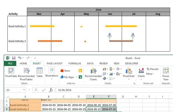 Vincule datos Excel con gráficos Gantt en PowerPoint