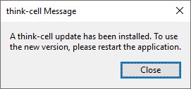 è stato installato un aggiornamento di thinkcell