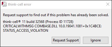 message de l’erreur thinkcell