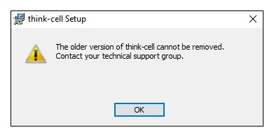 errore durante l'installazione della nuova versione di thinkcell