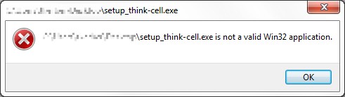 Il ne s'agit pas d'une application Win32 valide.