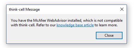 messaggio di conflitto McAfee