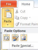 Office&nbsp;2010 e versioni successive: menu delle opzioni Incolla