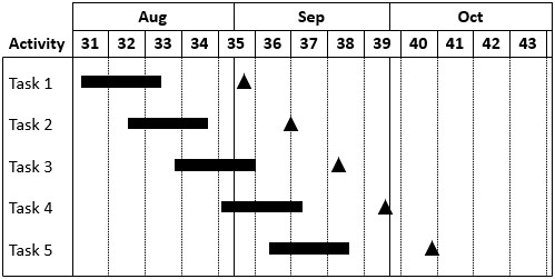 Diagramme de Gantt dont tous les éléments de chronologie sont liés à la feuille de données