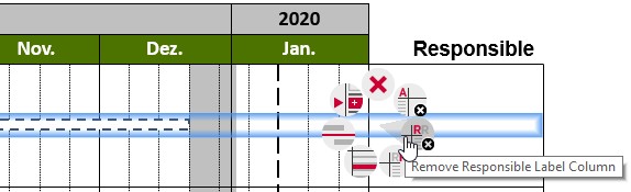 Menu Ligne de graphique de Gantt thinkcell
