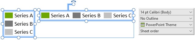 barra degli strumenti della legenda thinkcell