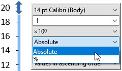 Scelta di un tipo di asse in thinkcell