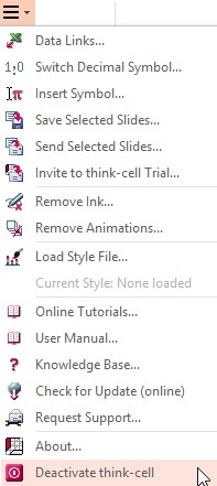 Desactivación temporal de thinkcell