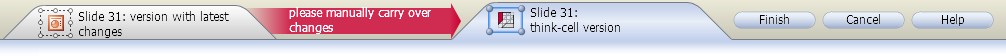 Barre d'outils Reporter manuellement les modifications dans thinkcell