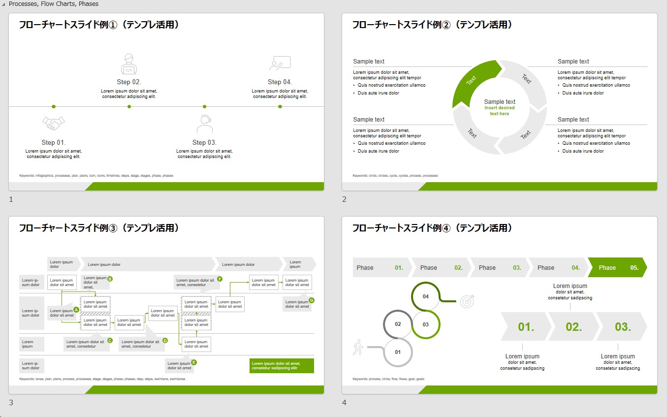 スライドテンプレートを使用したスライド例