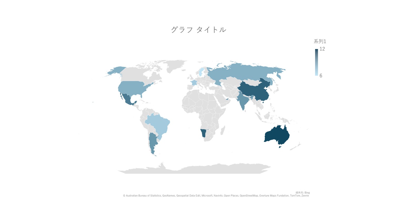 パワポスライドに地図が挿入された様子